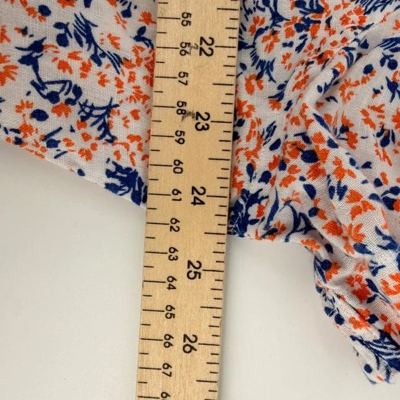 UNTUCKit Button Down Mens Large White Orange Blue Floral Linen Ellsworth Shirt - Picture 6 of 8